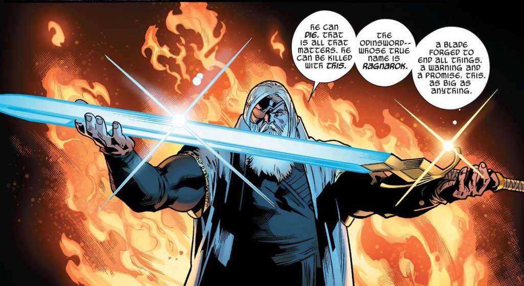 Odin y su Odinsword en los comics de Marvel